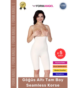 #Korse Dikişsiz Toparlayıcı Kaymaz Seamless Sıkılaştırıcı Kadın Göğüs Altı Tam Boy Korse - 5 Adet (Ten)
