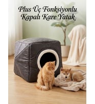 Plus Çok Fonksiyonlu Kare Yatak (Gri-Melanj)
