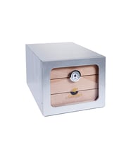 Çekmeceli Sedir Humidor Puro Kutusu Gümüş - TR6708
