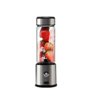 450 ml Taşınabilir Smoothie Blender Şarjlı Paslanmaz Çelik Bıçaklı Mikser Yedek Silion Kapaklı (Renksiz)
