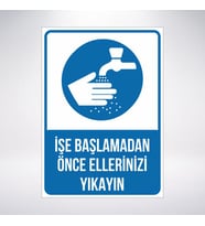 işe başlamadan önce ellerinizi yıkayınız 21x28 Arkası Sticker