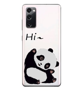 Samsung Galaxy S20 FE Uyumlu Sevimli Panda Desenli Şeffaf Telefon Kılıfı