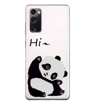 Samsung Galaxy S20 FE Uyumlu Sevimli Panda Desenli Şeffaf Telefon Kılıfı