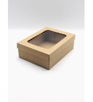 22x30x10 Kraft Pencereli Çok Amaçlı Kutu Karton Kutu (10 Adet)