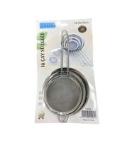 3'li Metal Süzgeç 14-16-18 cm