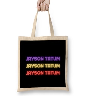 Jayson Tatum- Basketball gifts Vintage Retro Rainbow Quotes For BOYS AND Dad Bez Çanta Uzun Saplı