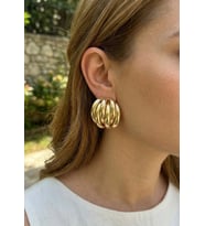 Pirinç Gold Renk Vintage Kadın Küpe 5886 - HPSBYI5304-6886