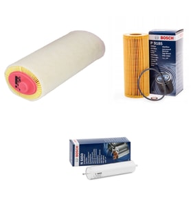 Bosch Filtre Bakım Seti BMW 3 SERİSİ E46 320 d Dizel 150 Beygir 1998-2004 Hava + Yağ f. + Yakıt Filtre Bosch