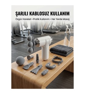 Taşınabilir Şarjlı Kas Masaj Tabancası, Derin Doku Rahatlatıcı 8 Başlık