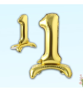 1 Rakam Ayaklı Folyo Balon, 65 cm - Altın (STD)