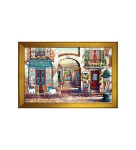 Manzara Temalı Kanvas Tablo 50 x 70 cm Gold Çerçeve