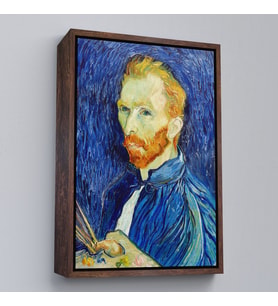 Çerçeveli Vincent van Gogh - Otoportre Tablo (Altın)