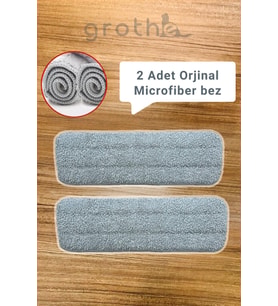 Microfiber Sprey Mop Yedek Bezleri, Su Hazneli ve Püskürtmeli, 2'li Set