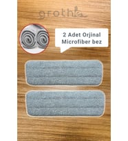 Microfiber Sprey Mop Yedek Bezleri, Su Hazneli ve Püskürtmeli, 2'li Set