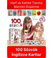 Premium Özel Üretim Zeka Geliştirici Yabancı Dil Eğitici Çocuk İlk 100 Sözcük İngilizce Türkçe