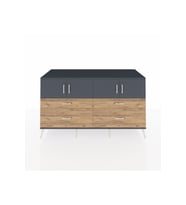 Kronos Konsol 2 Raflı 4 Çekmeceli 4 Kapaklı 176x59x99 Antrasit-Antrasit/Çam