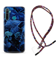 Realme 5i 5 Pro 6i 7 Pro 8 Kılıf Boyun Asklı Rasta Silikon Blue Foid 1628