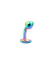 Renkli Metal  Plug Tıkaç – Medium Gümüş Renk 9 Cm Tıkaç – Mücevher Renkli Plug – Modern Plug