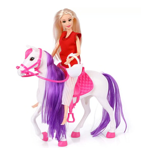 Nessiworld Jasmine Atlı Bebek Beyaz-Pembe