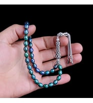 Zirkon Taşlı Gümüş Püsküllü Renk Değiştiren Arpa Kesim His Taşı Tesbih
