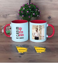 Öğretmene Hediye Kupa Bardak Kırmızı Fotoğraflı Öğretmenler Günü Hediyesi