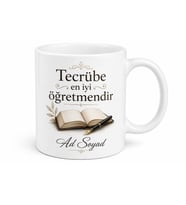 İsme Özel Tecrübe En İyi Öğretmen Yazılı Kupa Bardak Hediye