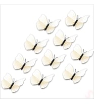 3D Baskılı PVC Kelebek SüS, 7,5 cm x 10 Adet - Beyaz