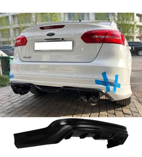 Ford Focus 3 Sedan Arka Ek Difüzör Siyah Plastik 2011 2012 2013 2014 Arka-difizör-bodykit-ek-karlık