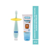 SET Hindistan Cevizi Diş Macunu - Silikon Diş Fırçası (Mavi)