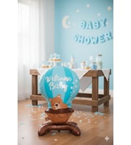 Welcome Baby Yazılı Folyo Balon - Hoşgeldin Bebe Mavi Ayak