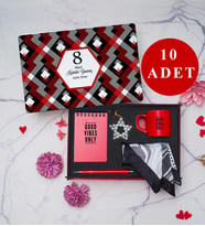 Kadınlar Günü 10’lu Set  Defter, Kalem, Fincan, Anahtarlık, Fular