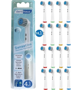 Sensetive - Ekstra Yumuşak Oral B Şarjlı Diş Fırçası Yedek Başlığı - 16 Adet Yedek Başlık
