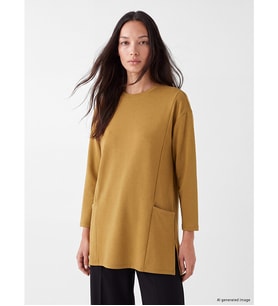 LCW EVERYDAY Haki Bisiklet Yaka Soft Touch Kadın Tunik