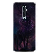 Oppo Reno 2Z 4 Lite 4 Pro 5 6 7 A31 Kılıf Desemli Silikon Black Purple Wolf 1791