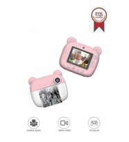 Dijital Fotoğraf Makinesi Çocuk Termal Resim Kağıt Baskılı Yazıcı Kamera Makinesi CMR14 Pembe
