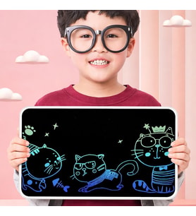 Yazı Tableti XL Büyük Boy 21 inç LCD Çift Taraflı, Yetişkinler ve 3+ Çocuklar için Yazı Tahtası, Çizim Yazma Karalama Tahtaları, Eğitim Öğrenme Aracı için Çizim Tahtası 46 x 30cm XLB-21