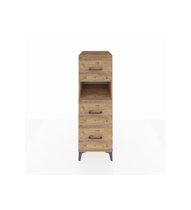 Kronos Dolap Tek Raflı 3 Çekmeceli 44x59x134 Çam-Çam