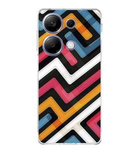 PrintiFy Xiaomi Redmi Note 13 Uyumlu Kamera Korumalı Labirent Grafiti Tasarımlı Şeffaf Kılıf