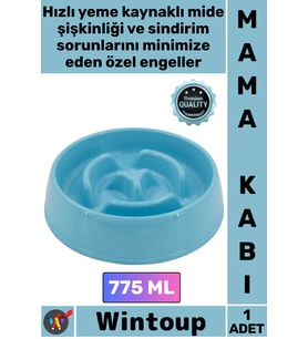 #MamaKabı Kedi Köpek Anti Gulping Sindirim Destekleyici Dayanıklı Şık Yavaş Mama Yeme Kabı 775 ML