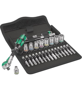 Wera Zyklop Speed Cırcır Anahtar Seti 8100 Sa 6 1/4 Inç Tahrik, Metrik, 28 Parça, 05004016001