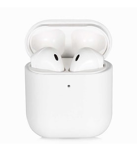Apple Airpods Kılıf Kadife Ultra Esnek İnce Camera Protected Velvet Case (Beyaz)