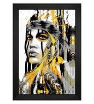 Kadın Motifli Kanvas Tablo 50 x 70 cm Siyah Çerçeve