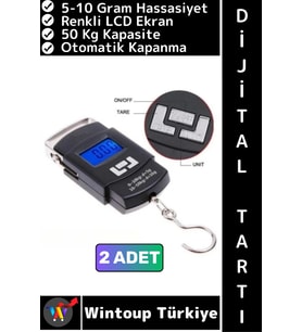 #ElTartısı Kompakt Seyahat Bavul Ağırlık El Kantarı Terazi Dijital LCD Ekran El Tartısı 50 Kg 2 Adet
