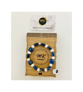MK TASARIM Gerçek Inci -lapis Lazuli Bileklik MKT.1.048 (Çok Renkli)