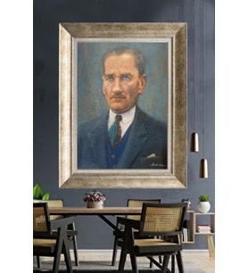 Gümüş Çerçeveli Atatürk Tablo za292