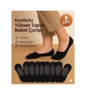 Görünmez Babet Çorap 8 Çift Çorap