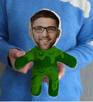 BK Gift Kişiye Özel Fotoğraflı Kostümlü Bebek Yastık-1 (Beyaz)