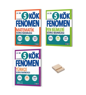5. Sınıf KÖK Matematik Fen Bilimleri ve Türkçe Soru Bankası 3lü Set + Telefon Standı