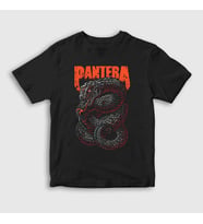Presmono Unisex Çocuk Siyah Snake Pantera T-Shirt 169092tt