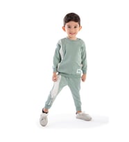 BEYAZ BEBEK 2161BB Erkek Bebek Fermuar Detaylı Yeşil Eşofman Takımı  (Karışık)